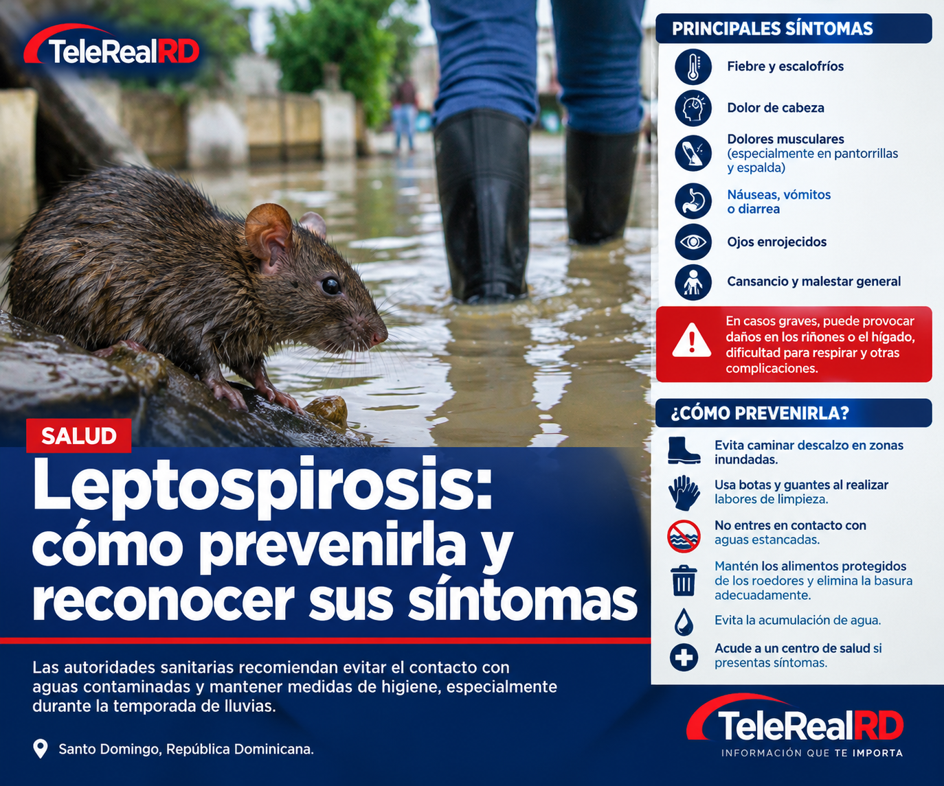 Salud Pública alerta sobre la leptospirosis y llama a evitar el contacto con aguas contaminadas tras las lluvias