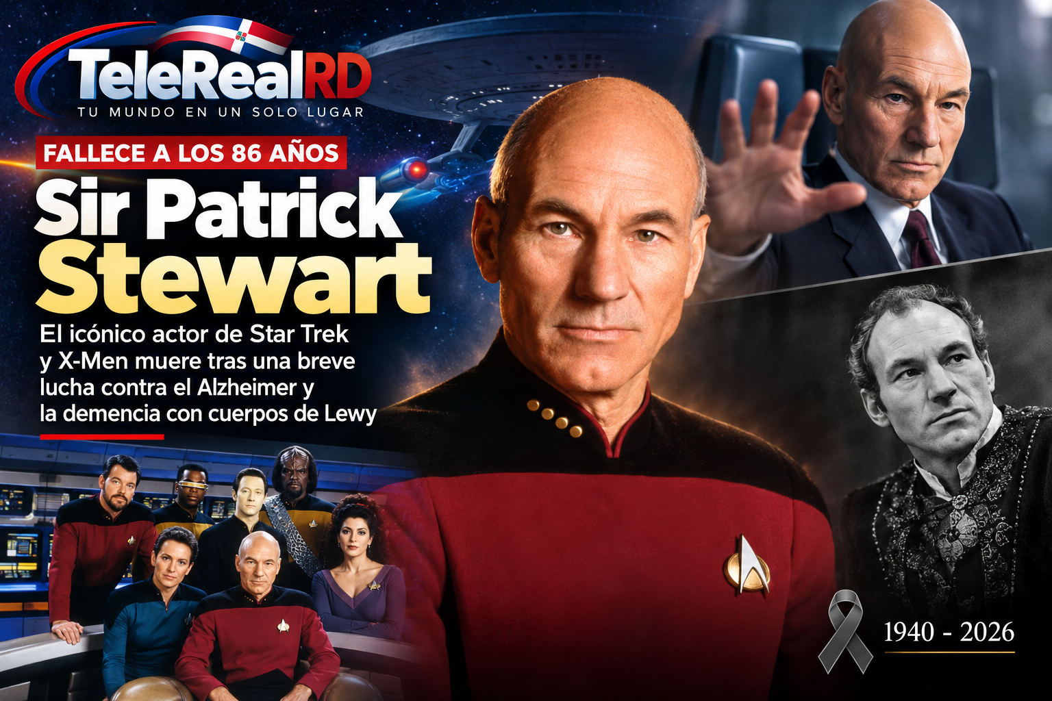 Muere Patrick Stewart a los 86 años: se apaga una de las voces más queridas de Star Trek y X-Men